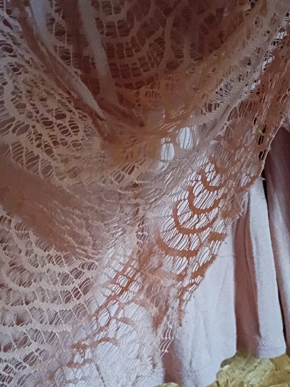 XL LC Lauren Conrad Dusty Peach Color Lace Tank Top with Tie Back Boho Beach - Picture 8 of 10